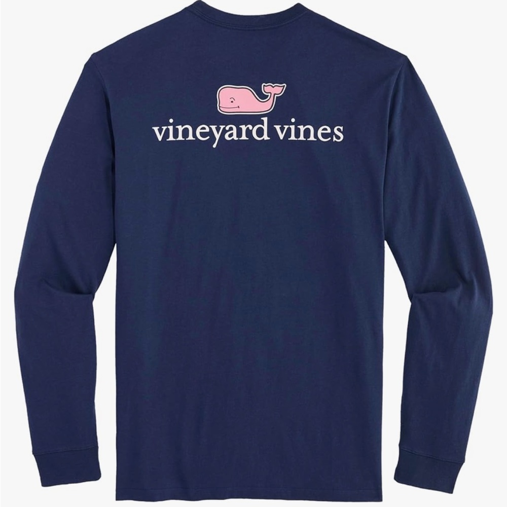 vineyard vines Mens Classic Logo Long-Sleeve Pocket Tee Large
